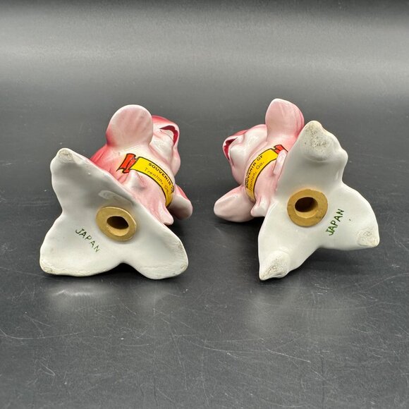 Kissing Fish Shakers Mid Century Red Ceramic Souvenir Kitschy Anthropomorphic - Picture 7 of 11